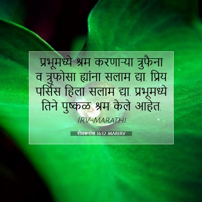 Picture 07 - रोमकरांस 16:12 MARIRV - प्रभूमध्ये श्रम - Bible Verse Picture