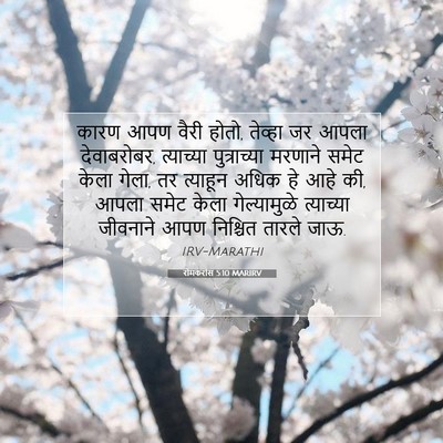 Picture 07 - रोमकरांस 5:10 MARIRV - कारण आपण वैरी होतो, - Bible Verse Picture