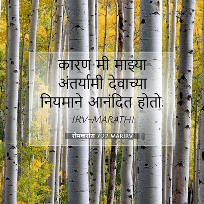 Picture 07 - रोमकरांस 7:22 MARIRV - कारण मी माझ्या - Bible Verse Picture