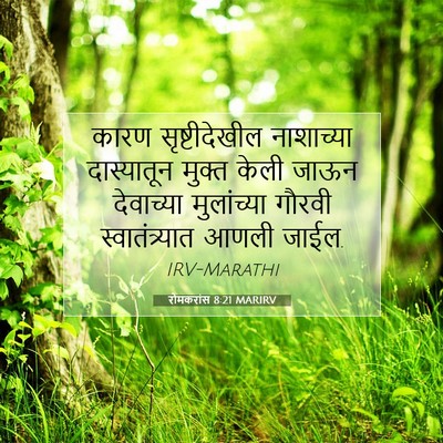 Picture 07 - रोमकरांस 8:21 MARIRV - कारण सृष्टीदेखील - Bible Verse Picture