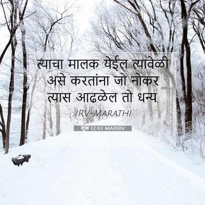 Picture 07 - लूक 12:43 MARIRV - त्याचा मालक येईल - Bible Verse Picture