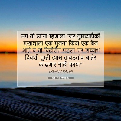 Picture 07 - लूक 14:5 MARIRV - मग तो त्यांना - Bible Verse Picture