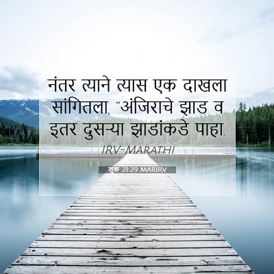 Picture 07 - लूक 21:29 MARIRV - नंतर त्याने त्यास - Bible Verse Picture