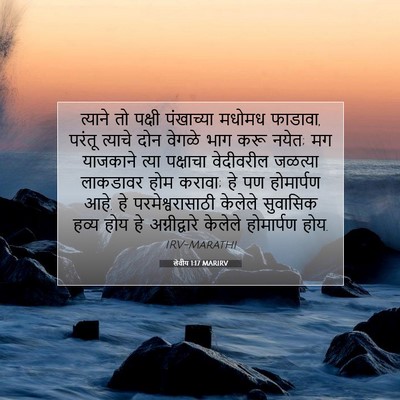 Picture 07 - लेवीय 1:17 MARIRV - त्याने तो पक्षी - Bible Verse Picture