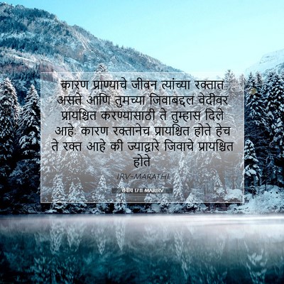 Picture 07 - लेवीय 17:11 MARIRV - कारण प्राण्याचे - Bible Verse Picture