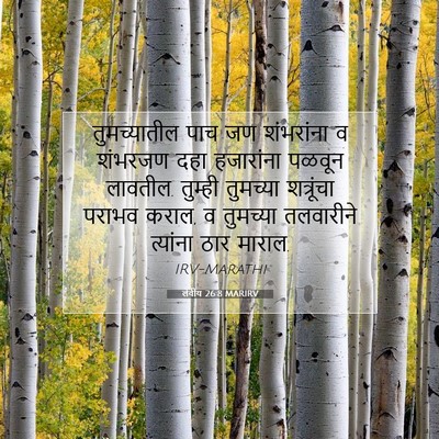 Picture 07 - लेवीय 26:8 MARIRV - तुमच्यातील पाच जण - Bible Verse Picture