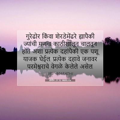 Picture 07 - लेवीय 27:32 MARIRV - गुरेढोर किंवा - Bible Verse Picture