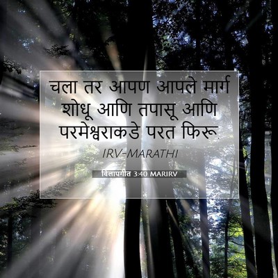 Picture 07 - विलापगीत 3:40 MARIRV - चला तर आपण आपले - Bible Verse Picture