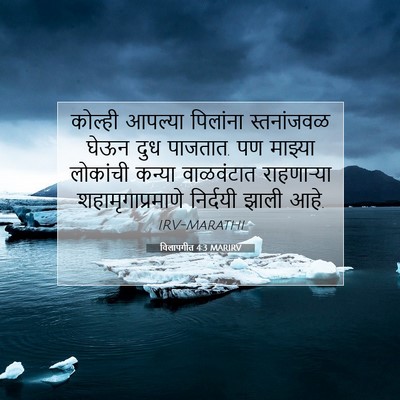 Picture 07 - विलापगीत 4:3 MARIRV - कोल्ही आपल्या - Bible Verse Picture
