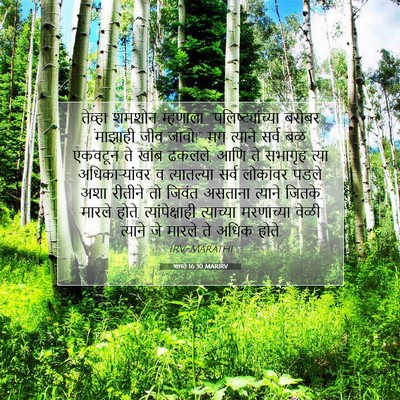 Picture 07 - शास्ते 16:30 MARIRV - तेव्हा शमशोन - Bible Verse Picture