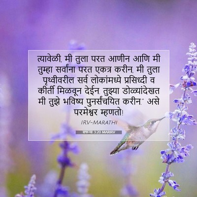 Picture 07 - सफन्या 3:20 MARIRV - त्यावेळी, मी तुला - Bible Verse Picture