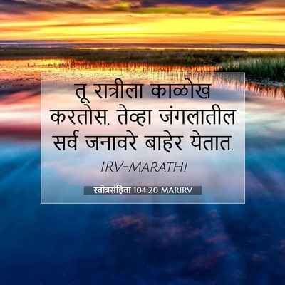 Picture 07 - स्तोत्रसंहिता 104:20 MARIRV - तू रात्रीला काळोख - Bible Verse Picture