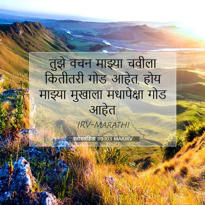 Picture 07 - स्तोत्रसंहिता 119:103 MARIRV - तुझे वचन माझ्या - Bible Verse Picture