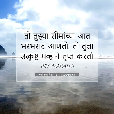 Picture 07 - स्तोत्रसंहिता 147:14 MARIRV - तो तुझ्या - Bible Verse Picture