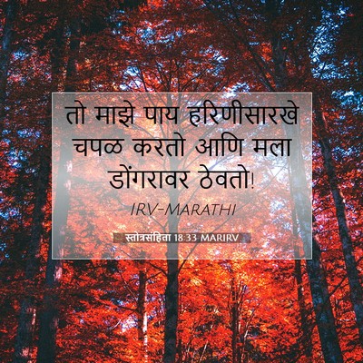 Picture 07 - स्तोत्रसंहिता 18:33 MARIRV - तो माझे पाय - Bible Verse Picture