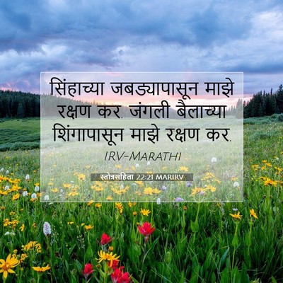 Picture 07 - स्तोत्रसंहिता 22:21 MARIRV - सिंहाच्या - Bible Verse Picture
