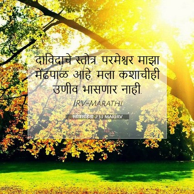 Picture 07 - स्तोत्रसंहिता 23:1 MARIRV - दाविदाचे स्तोत्र. - Bible Verse Picture