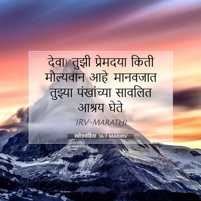 Picture 07 - स्तोत्रसंहिता 36:7 MARIRV - देवा! तुझी - Bible Verse Picture