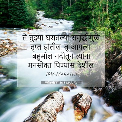 Picture 07 - स्तोत्रसंहिता 36:8 MARIRV - ते तुझ्या - Bible Verse Picture
