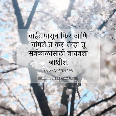 Picture 07 - स्तोत्रसंहिता 37:27 MARIRV - वाईटापासून फिर - Bible Verse Picture