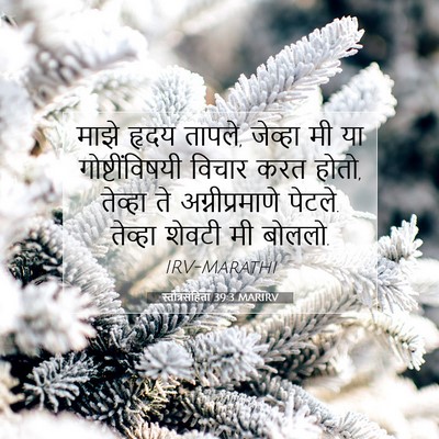 Picture 07 - स्तोत्रसंहिता 39:3 MARIRV - माझे हृदय तापले, - Bible Verse Picture