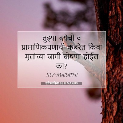 Picture 07 - स्तोत्रसंहिता 88:11 MARIRV - तुझ्या दयेची व - Bible Verse Picture
