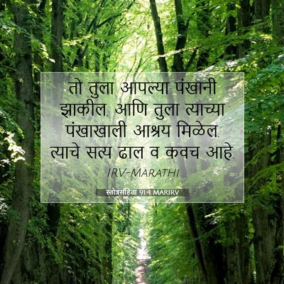 Picture 07 - स्तोत्रसंहिता 91:4 MARIRV - तो तुला आपल्या - Bible Verse Picture