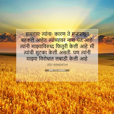 Picture 07 - होशेय 7:13 MARIRV - हायहाय, त्यांना! - Bible Verse Picture