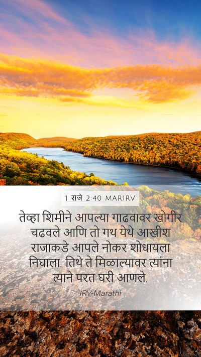 1 राजे 2:40 MARIRV Mobile Phone Wallpaper - तेव्हा शिमीने - Mobile Bible Verse Wallpaper