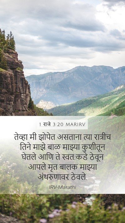 1 राजे 3:20 MARIRV Mobile Phone Wallpaper - तेव्हा मी झोपेत - Mobile Bible Verse Wallpaper