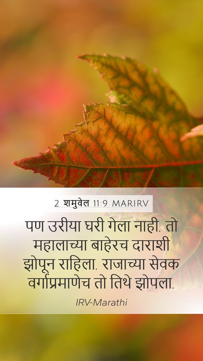 2 शमुवेल 11:9 MARIRV Mobile Phone Wallpaper - पण उरीया घरी गेला - Mobile Bible Verse Wallpaper
