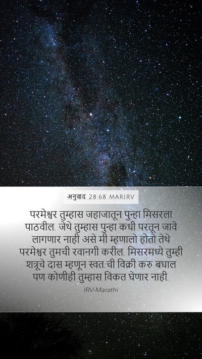 अनुवाद 28:68 MARIRV Bible Verse Image