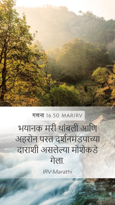 गणना 16:50 MARIRV Mobile Phone Wallpaper - भयानक मरी थांबली - Mobile Bible Verse Wallpaper