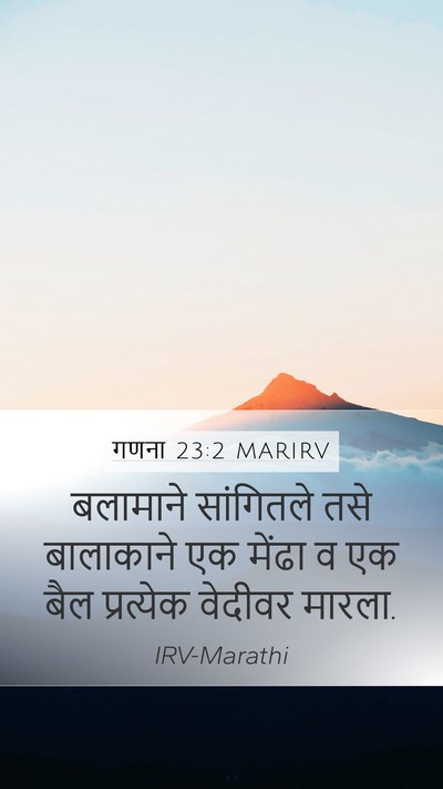गणना 23:2 MARIRV Mobile Phone Wallpaper - बलामाने सांगितले - Mobile Bible Verse Wallpaper