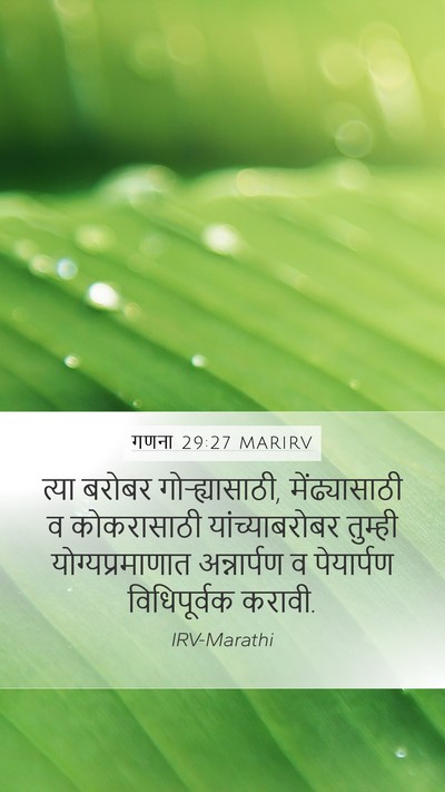 गणना 29:27 MARIRV Mobile Phone Wallpaper - त्या बरोबर - Mobile Bible Verse Wallpaper