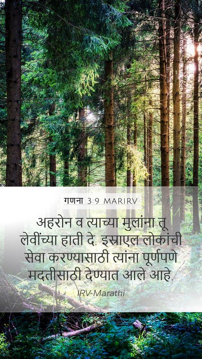 गणना 3:9 MARIRV Mobile Phone Wallpaper - अहरोन व त्याच्या - Mobile Bible Verse Wallpaper