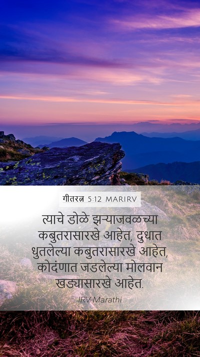 गीतरत्न 5:12 MARIRV Mobile Phone Wallpaper - त्याचे डोळे - Mobile Bible Verse Wallpaper