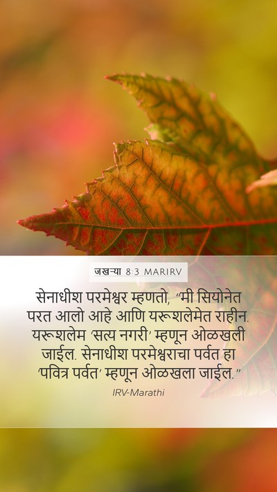 जखऱ्या 8:3 MARIRV Bible Verse Image