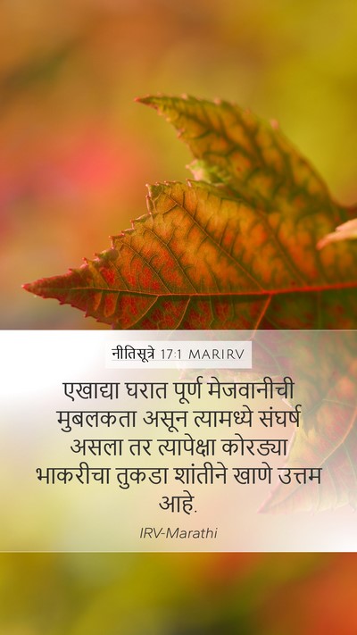 नीतिसूत्रे 17:1 MARIRV Mobile Phone Wallpaper - एखाद्या घरात - Mobile Bible Verse Wallpaper