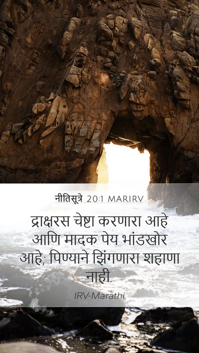 नीतिसूत्रे 20:1 MARIRV Mobile Phone Wallpaper - द्राक्षरस चेष्टा - Mobile Bible Verse Wallpaper