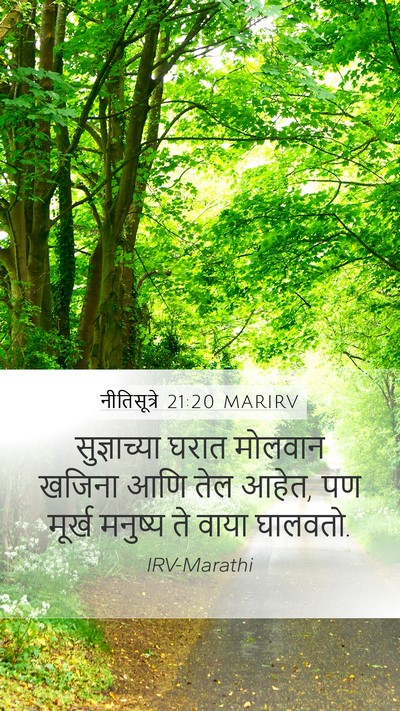 नीतिसूत्रे 21:20 MARIRV Bible Verse Image