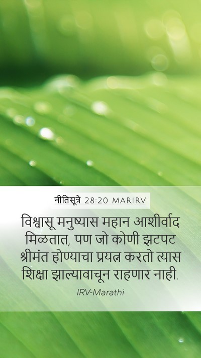 नीतिसूत्रे 28:20 MARIRV Bible Verse Image