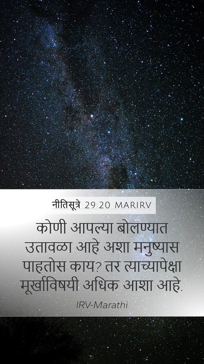 नीतिसूत्रे 29:20 MARIRV Bible Verse Image