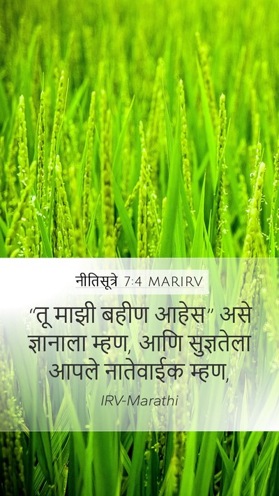 नीतिसूत्रे 7:4 MARIRV Bible Verse Image