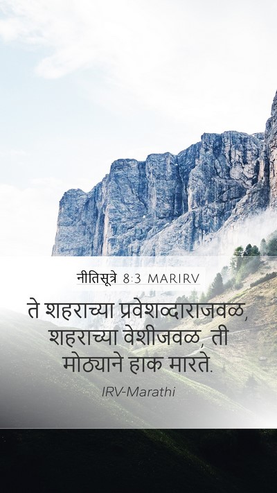 नीतिसूत्रे 8:3 MARIRV Mobile Phone Wallpaper - ते शहराच्या - Mobile Bible Verse Wallpaper