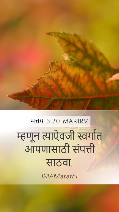 मत्तय 6:20 MARIRV Mobile Phone Wallpaper - म्हणून त्याऐवजी - Mobile Bible Verse Wallpaper