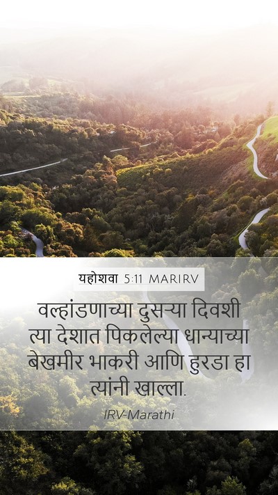 यहोशवा 5:11 MARIRV Mobile Phone Wallpaper - वल्हांडणाच्या - Mobile Bible Verse Wallpaper