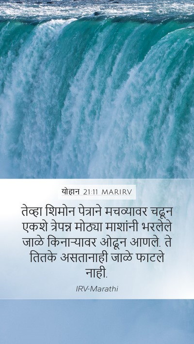 योहान 21:11 MARIRV Mobile Phone Wallpaper - तेव्हा शिमोन - Mobile Bible Verse Wallpaper