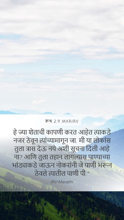 रूथ 2:9 MARIRV Mobile Phone Wallpaper - हे ज्या शेताची - Mobile Bible Verse Wallpaper