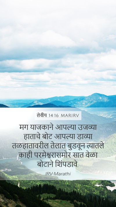 लेवीय 14:16 MARIRV Mobile Phone Wallpaper - मग याजकाने आपल्या - Mobile Bible Verse Wallpaper